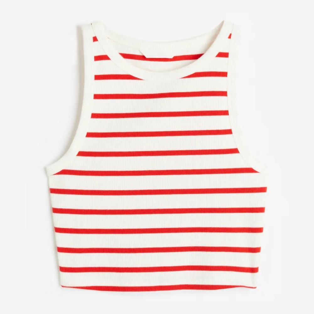 Red and White Striped Tank Top
